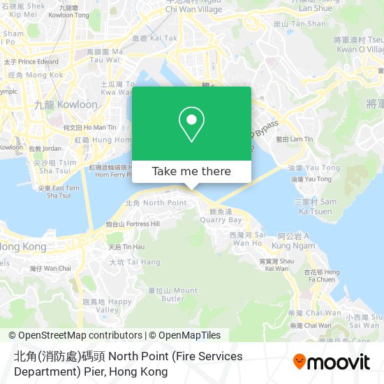 北角(消防處)碼頭 North Point (Fire Services Department) Pier map