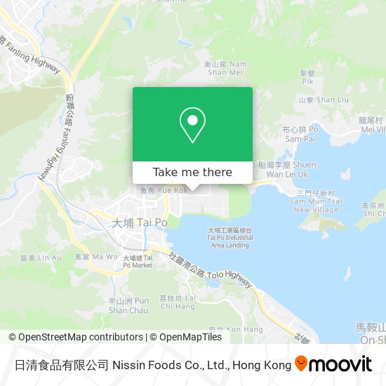 日清食品有限公司 Nissin Foods Co., Ltd. map