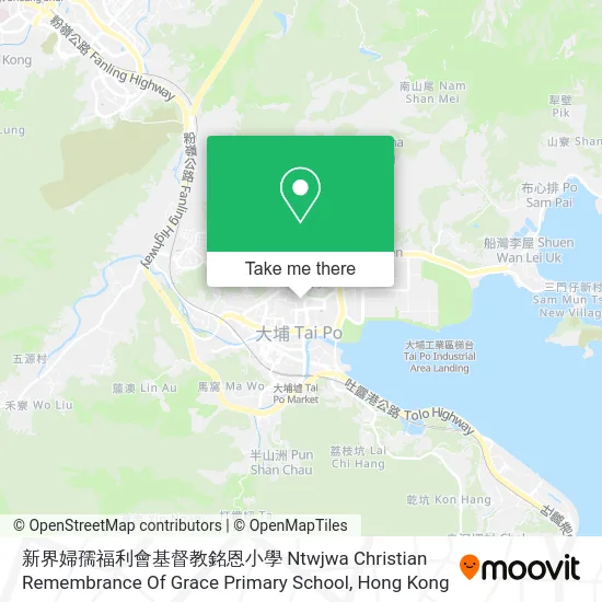 新界婦孺福利會基督教銘恩小學 Ntwjwa Christian Remembrance Of Grace Primary School map