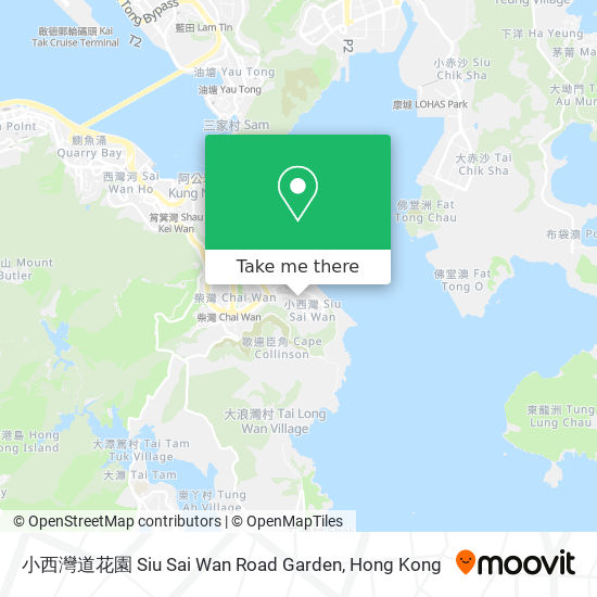 小西灣道花園 Siu Sai Wan Road Garden map