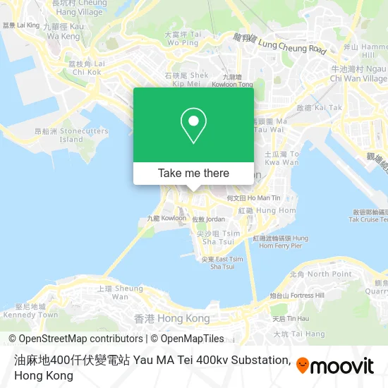 油麻地400仟伏變電站 Yau MA Tei 400kv Substation map