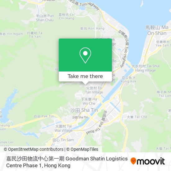 嘉民沙田物流中心第一期 Goodman Shatin Logistics Centre Phase 1 map