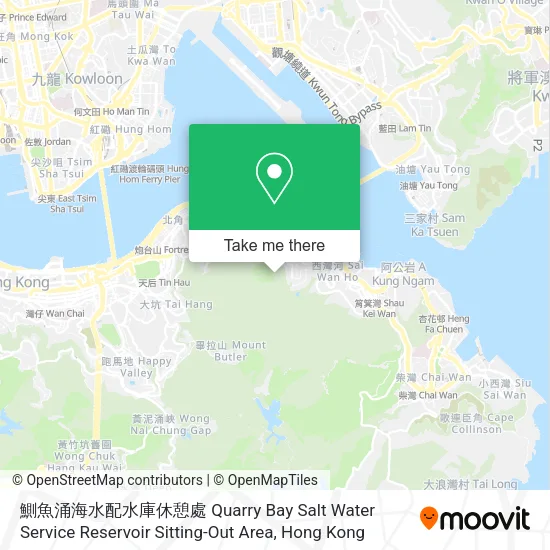 鰂魚涌海水配水庫休憩處 Quarry Bay Salt Water Service Reservoir Sitting-Out Area地圖