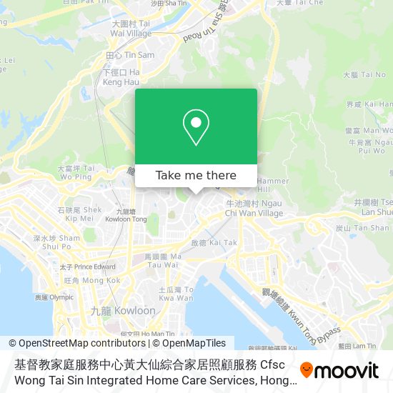 基督教家庭服務中心黃大仙綜合家居照顧服務 Cfsc Wong Tai Sin Integrated Home Care Services map