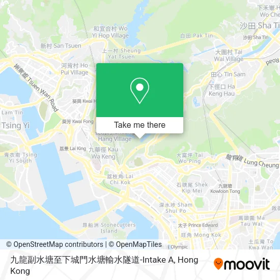 九龍副水塘至下城門水塘輸水隧道-Intake A地圖