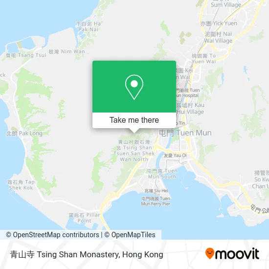 青山寺 Tsing Shan Monastery map