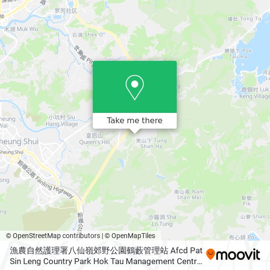 漁農自然護理署八仙嶺郊野公園鶴藪管理站 Afcd Pat Sin Leng Country Park Hok Tau Management Centre map