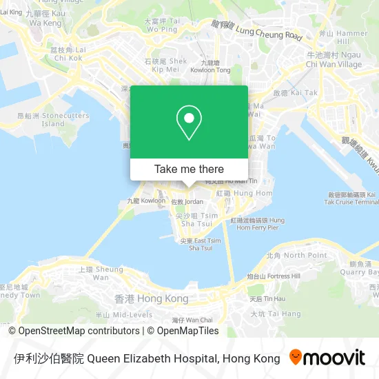 伊利沙伯醫院 Queen Elizabeth Hospital map