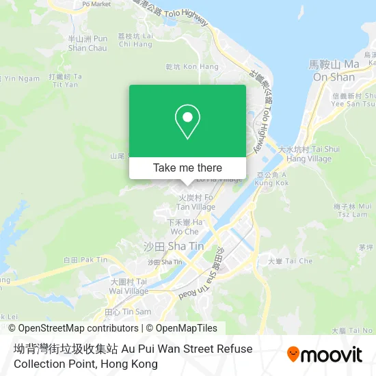 坳背灣街垃圾收集站 Au Pui Wan Street Refuse Collection Point地圖