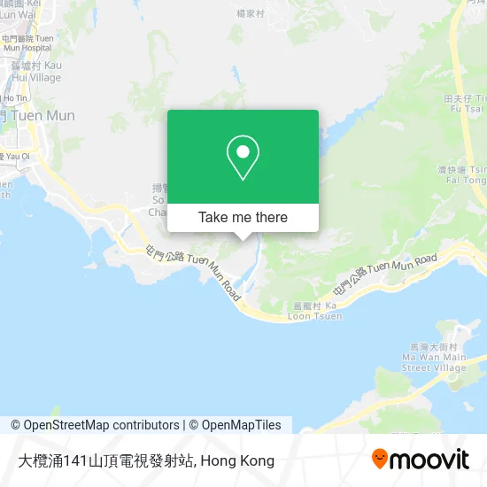 大欖涌141山頂電視發射站 map