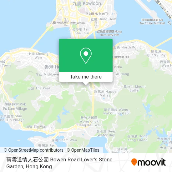 寶雲道情人石公園 Bowen Road Lover's Stone Garden map