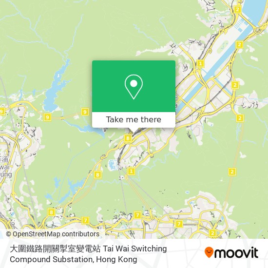 大圍鐵路開關掣室變電站 Tai Wai Switching Compound Substation map