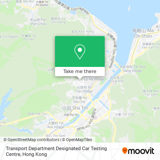 Transport Department Designated Car Testing Centre map