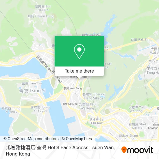 旭逸雅捷酒店·荃灣 Hotel Ease Access·Tsuen Wan map