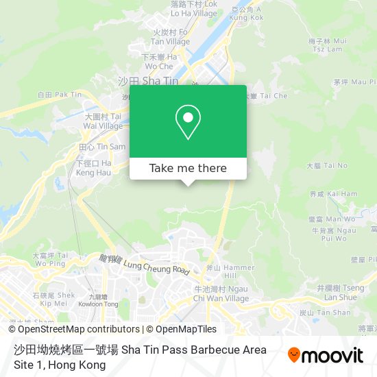 沙田坳燒烤區一號場 Sha Tin Pass Barbecue Area Site 1 map