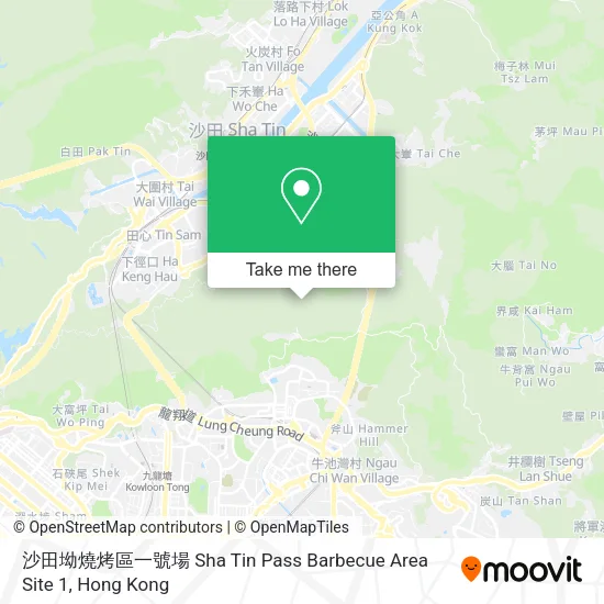 沙田坳燒烤區一號場 Sha Tin Pass Barbecue Area Site 1地圖