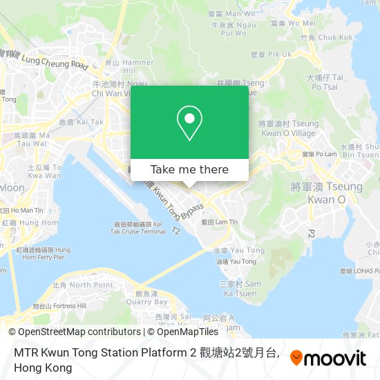 MTR Kwun Tong Station Platform 2 觀塘站2號月台 map