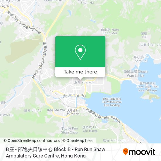 B座 - 邵逸夫日診中心 Block B - Run Run Shaw Ambulatory Care Centre map