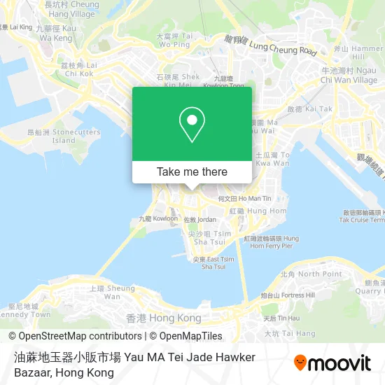 油蔴地玉器小販市場  Yau MA Tei Jade Hawker Bazaar map