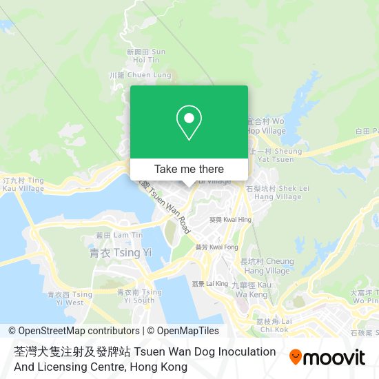 荃灣犬隻注射及發牌站 Tsuen Wan Dog Inoculation And Licensing Centre map