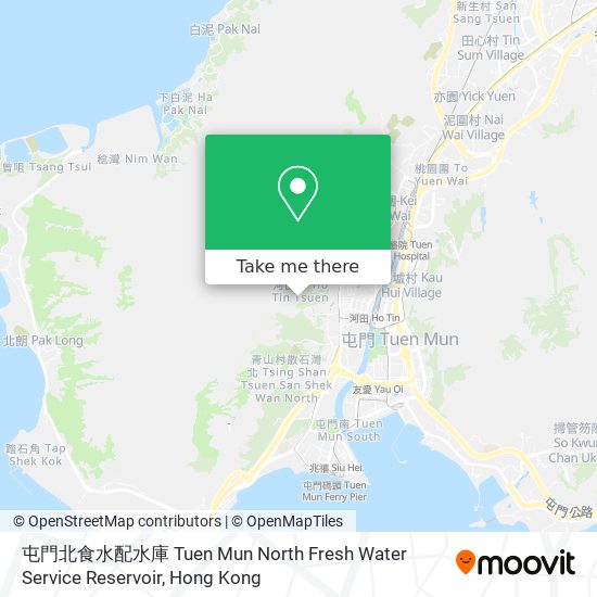 屯門北食水配水庫 Tuen Mun North Fresh Water Service Reservoir map