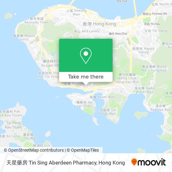 天星藥房 Tin Sing Aberdeen Pharmacy map