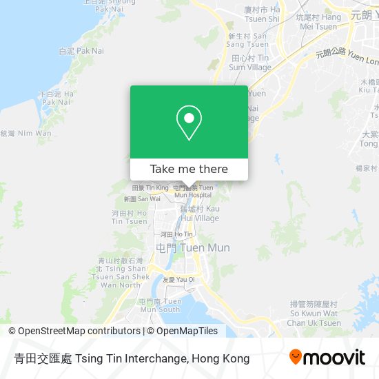 青田交匯處 Tsing Tin Interchange map
