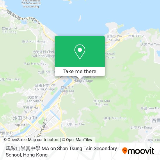 馬鞍山崇真中學 MA on Shan Tsung Tsin Secondary School map