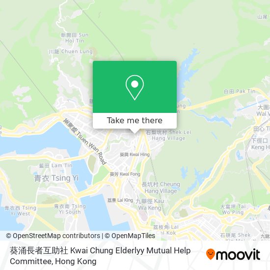 葵涌長者互助社 Kwai Chung Elderlyy Mutual Help Committee map