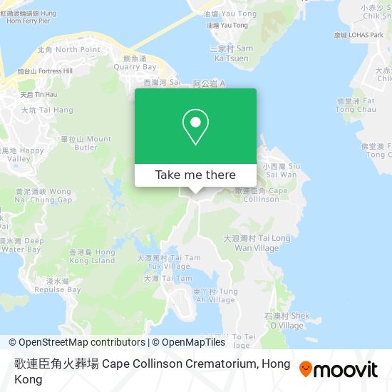 歌連臣角火葬場 Cape Collinson Crematorium map