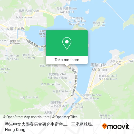 香港中文大學賽馬會研究生宿舍二、三座網球場 map