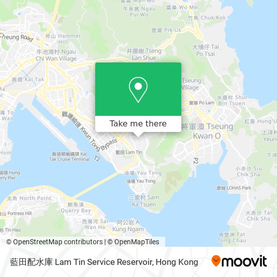 藍田配水庫 Lam Tin Service Reservoir map