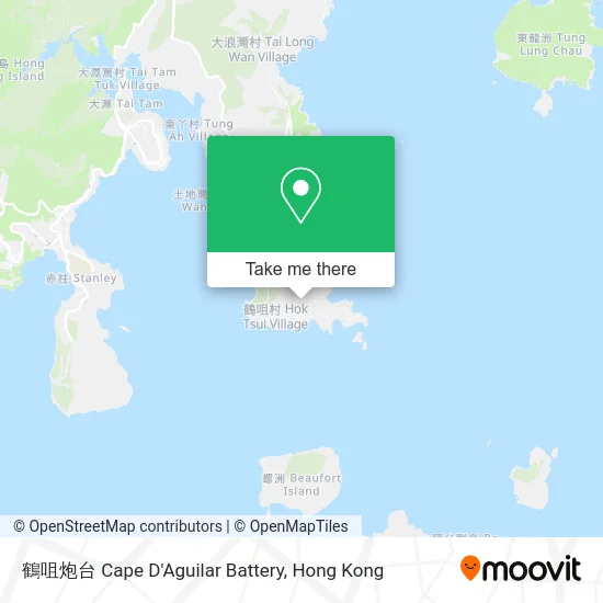 鶴咀炮台 Cape D'Aguilar Battery map