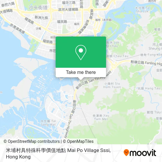米埔村具特殊科學價值地點 Mai Po Village Sssi map