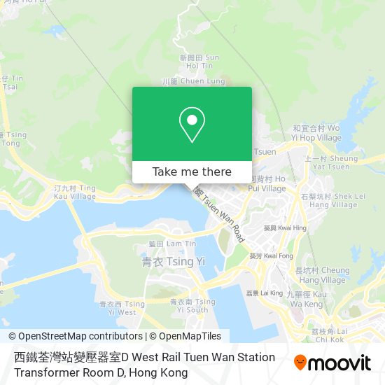 西鐵荃灣站變壓器室D West Rail Tuen Wan Station Transformer Room D地圖