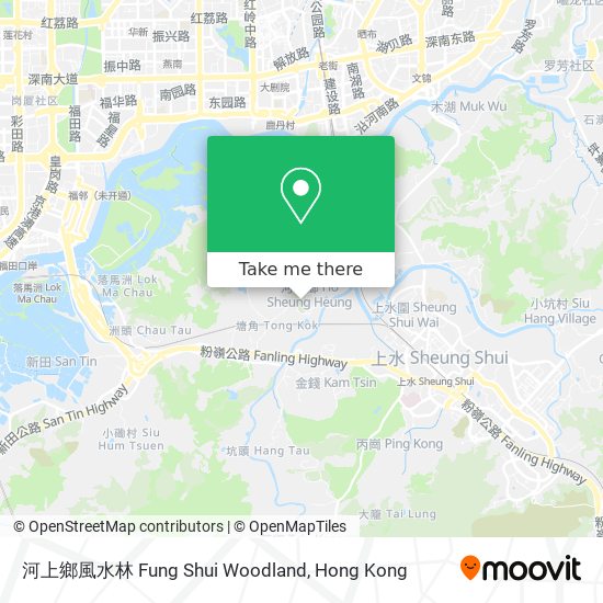 河上鄉風水林 Fung Shui Woodland map