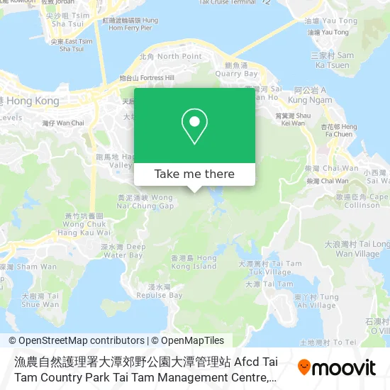 漁農自然護理署大潭郊野公園大潭管理站  Afcd Tai Tam Country Park Tai Tam Management Centre地圖