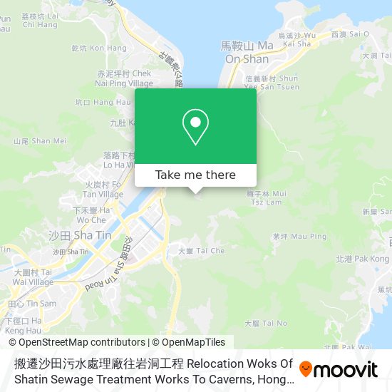 搬遷沙田污水處理廠往岩洞工程 Relocation Woks Of Shatin Sewage Treatment Works To Caverns map