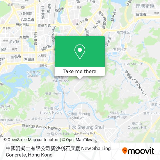 中國混凝土有限公司新沙嶺石屎廠 New Sha Ling Concrete map
