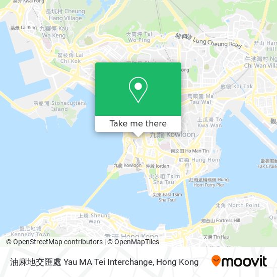 油麻地交匯處 Yau MA Tei Interchange map