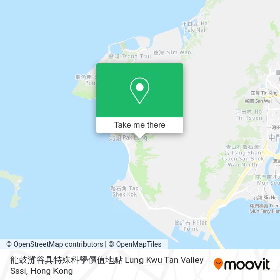 龍鼓灘谷具特殊科學價值地點 Lung Kwu Tan Valley Sssi map