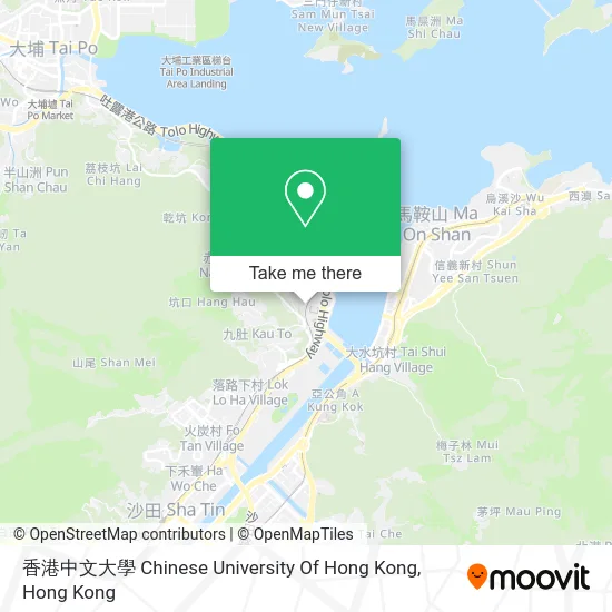 香港中文大學 Chinese University Of Hong Kong map