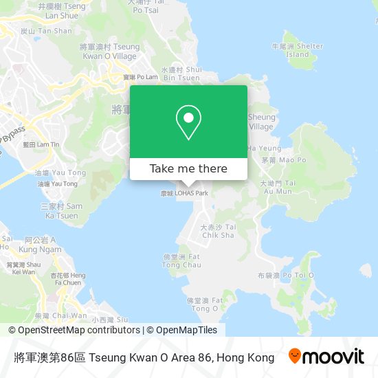 將軍澳第86區 Tseung Kwan O Area 86 map