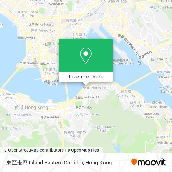 東區走廊 Island Eastern Corridor map