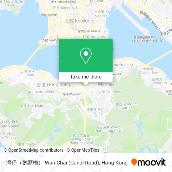 灣仔（鵝頸橋） Wan Chai (Canal Road) map