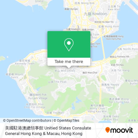 美國駐港澳總領事館 Unitied States Consulate General Hong Kong & Macau地圖