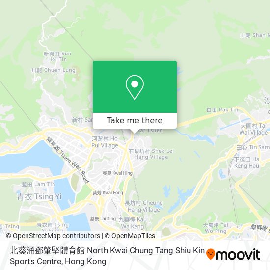 北葵涌鄧肇堅體育館 North Kwai Chung Tang Shiu Kin Sports Centre地圖