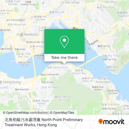 北角初級污水處理廠 North Point Preliminary Treatment Works map