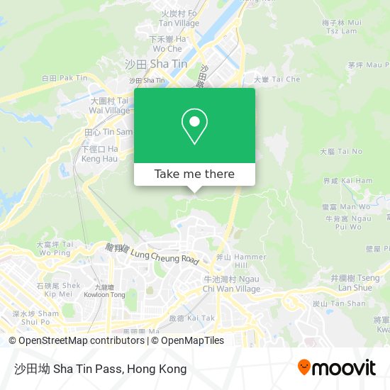 沙田坳 Sha Tin Pass map