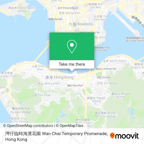 灣仔臨時海濱花園 Wan Chai Temporary Promenade map